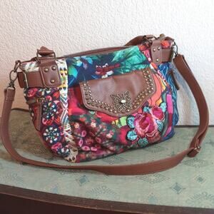 Desigual Christian Lacroix Bohemian Say Something Nice Rose Crossbody Handbag